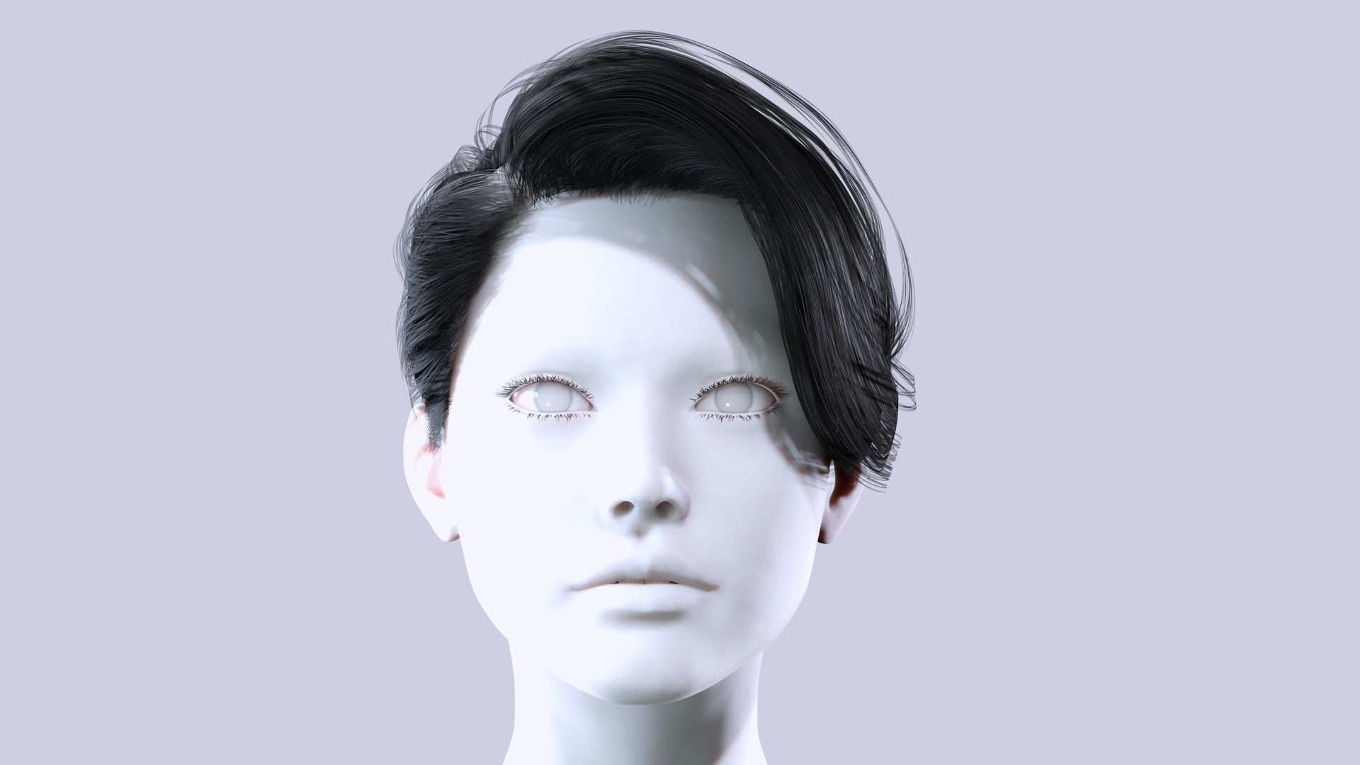 Female Bun Hairstyle Low-Poly Low-poly 3D model_2