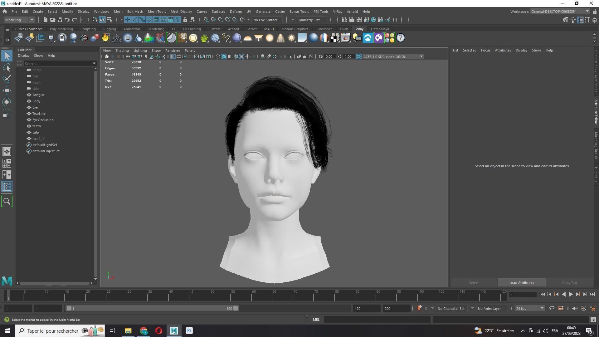 Female Bun Hairstyle Low-Poly Low-poly 3D model_11