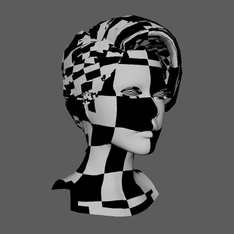 Female Bun Hairstyle Low-Poly Low-poly 3D model_20