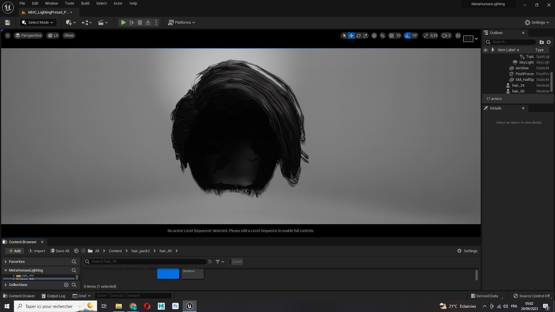 Female Bun Hairstyle Low-Poly Low-poly 3D model_15