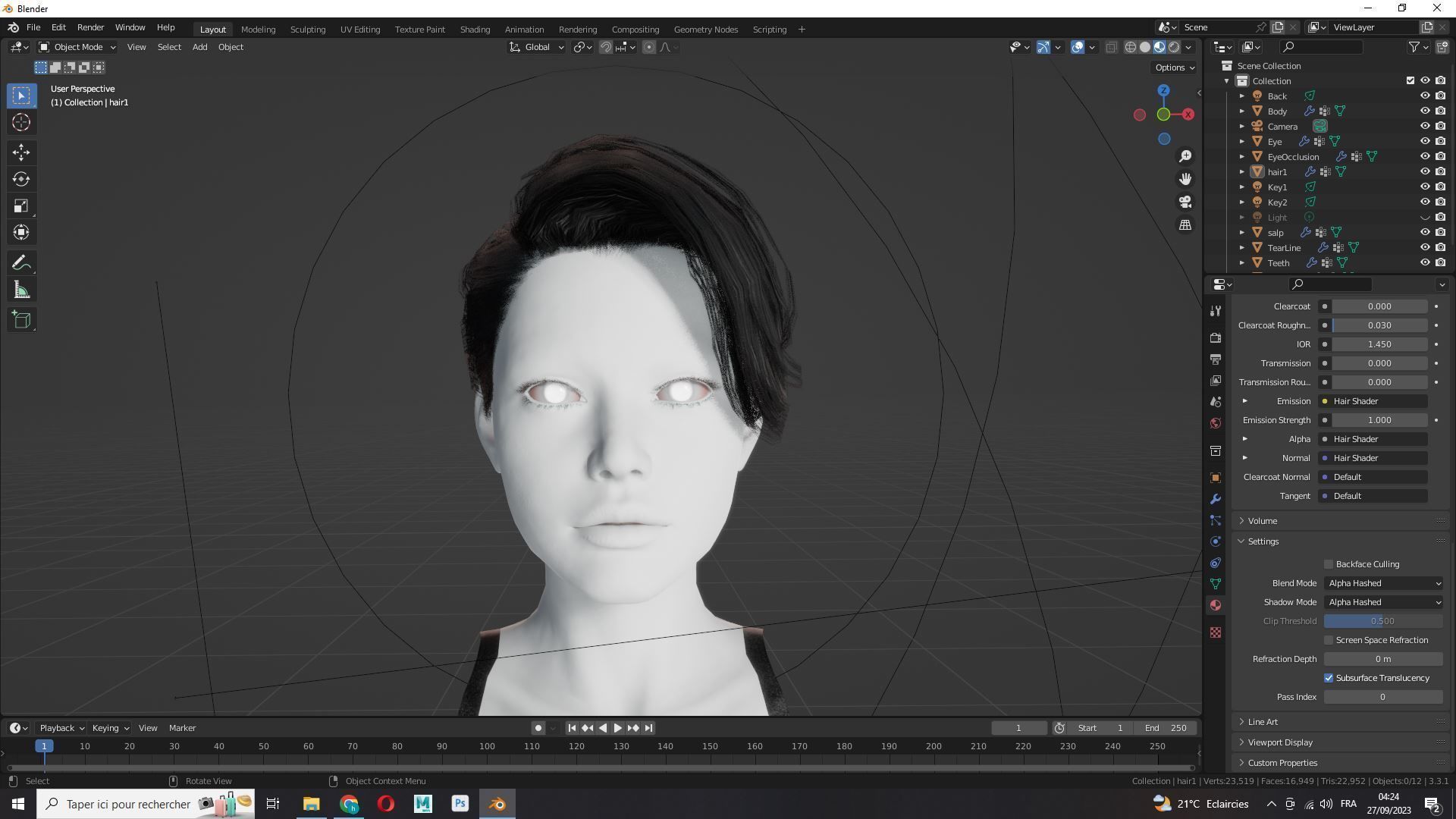 Female Bun Hairstyle Low-Poly Low-poly 3D model_13