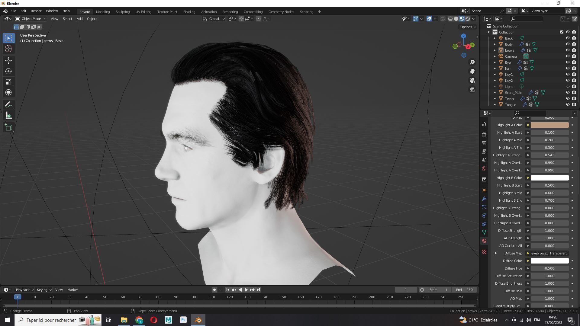 Chic Male Hairstyle Low-Poly Low-poly 3D model_12