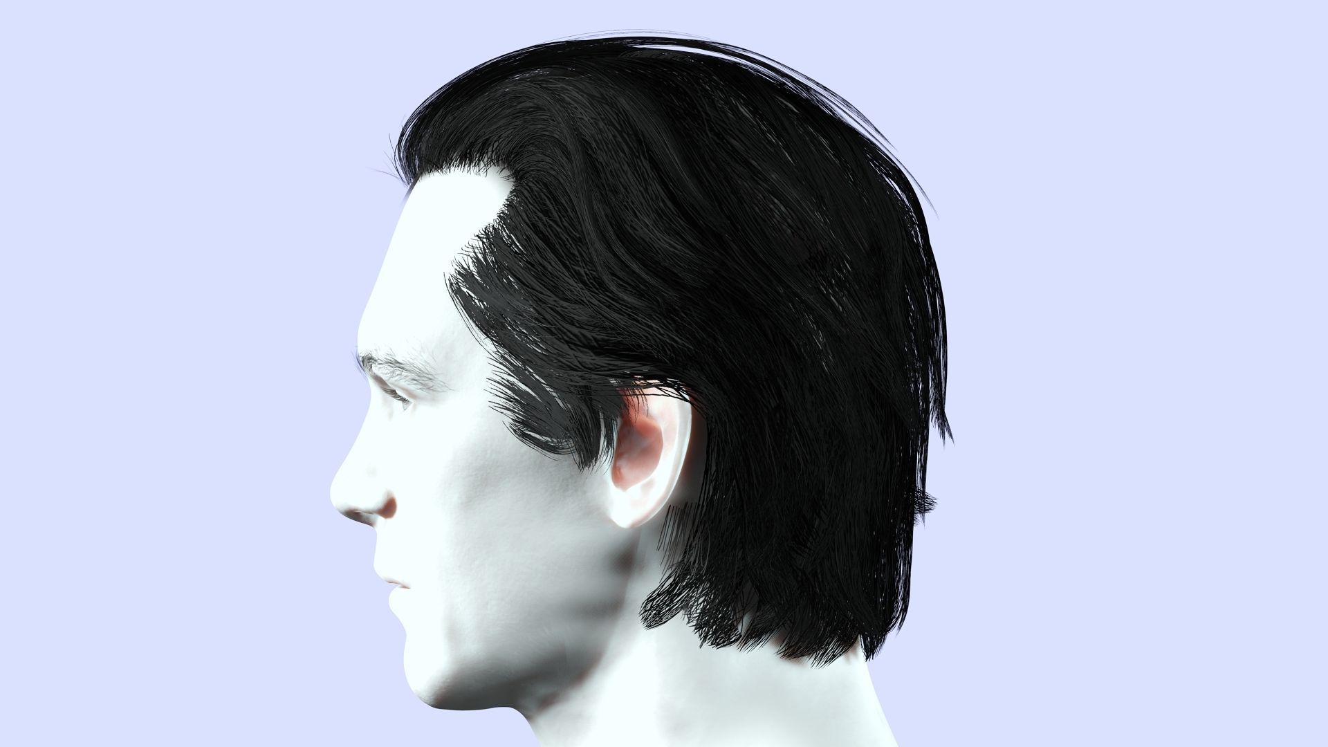 Chic Male Hairstyle Low-Poly Low-poly 3D model_3