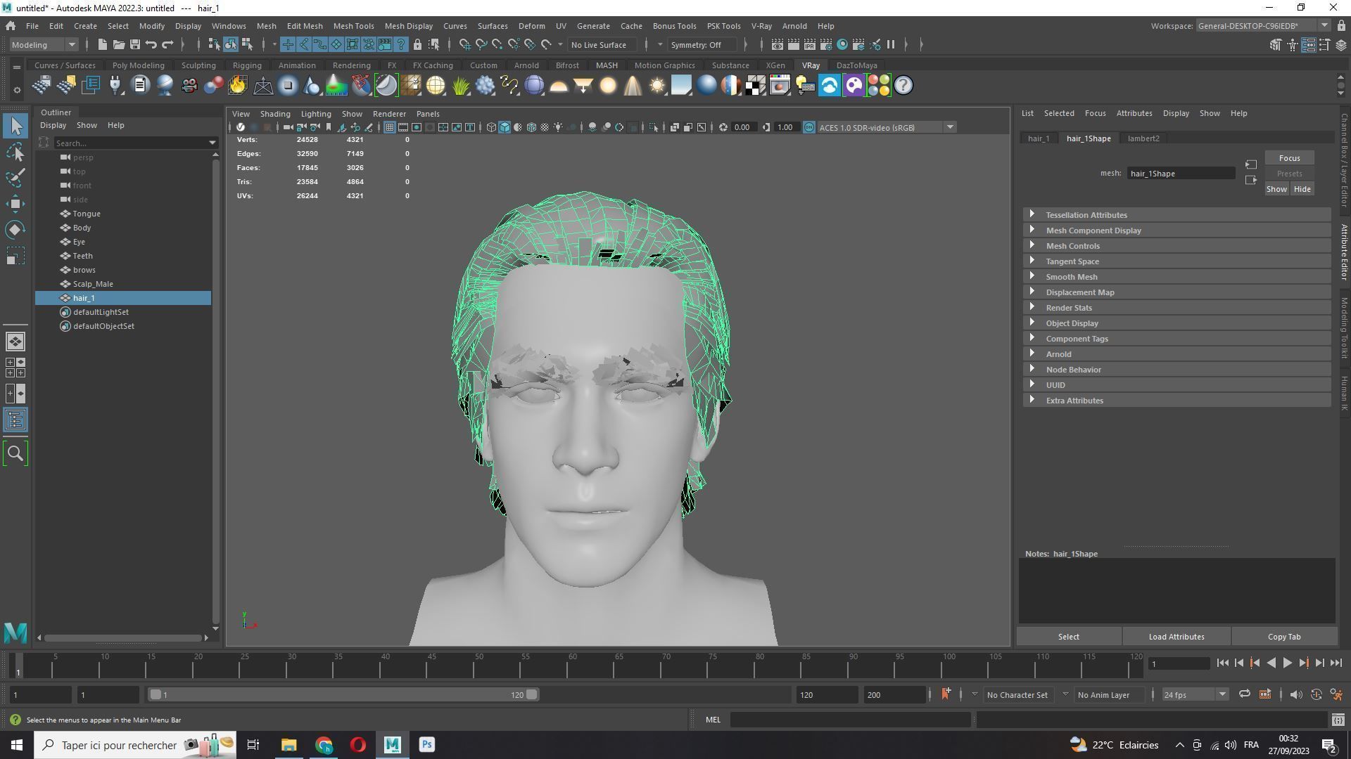 Chic Male Hairstyle Low-Poly Low-poly 3D model_9