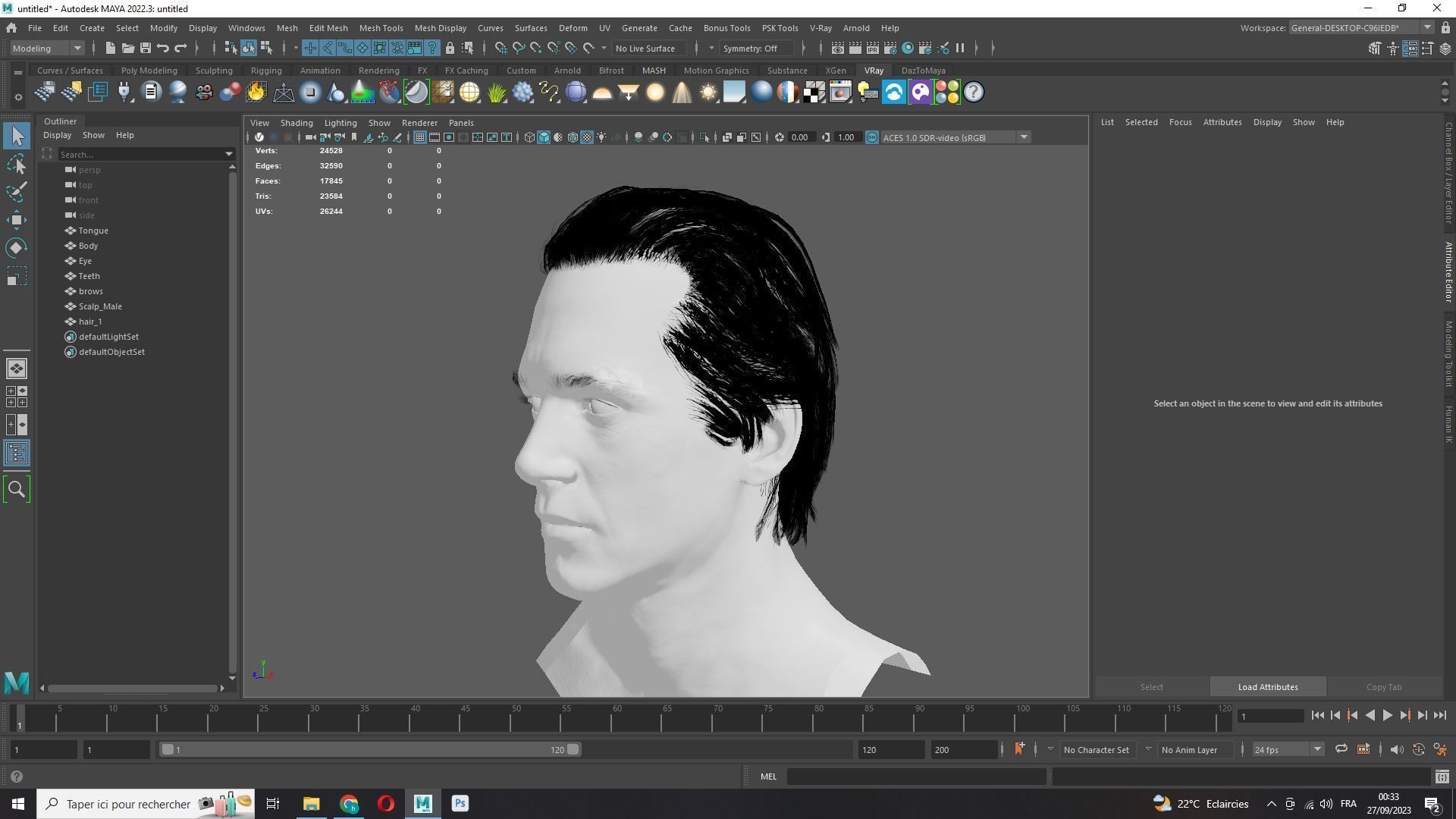 Chic Male Hairstyle Low-Poly Low-poly 3D model_10