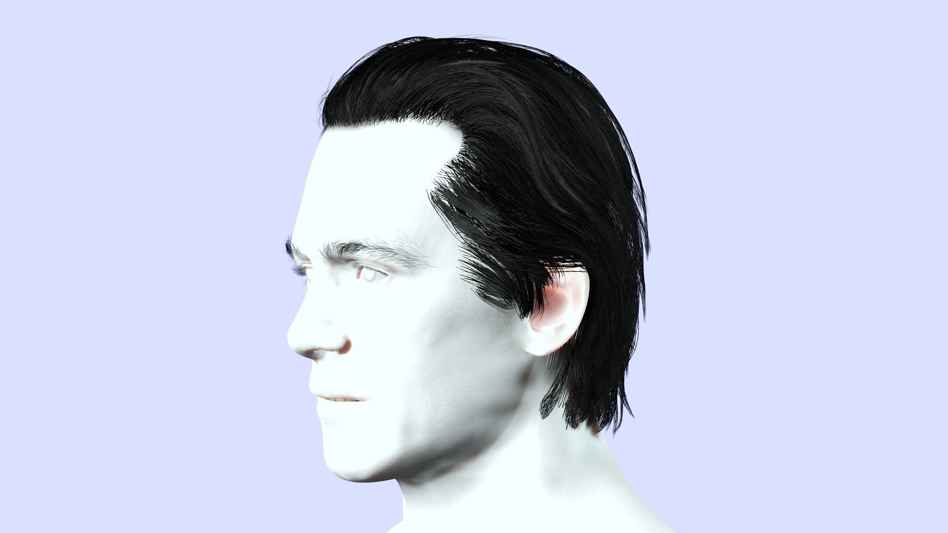 Chic Male Hairstyle Low-Poly Low-poly 3D model_2