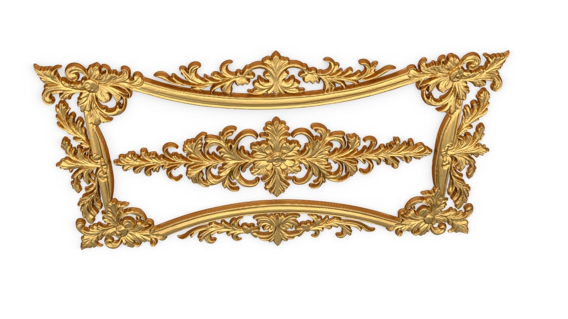 Plaster decorative frame ornament 11 3D model_4