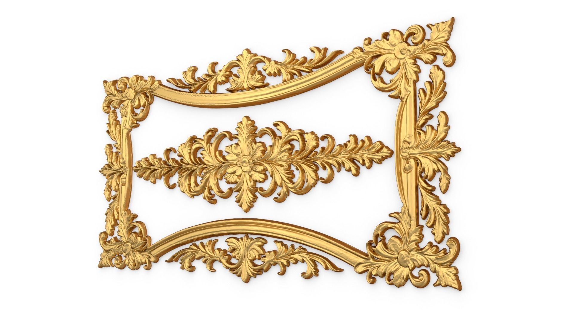 Plaster decorative frame ornament 11 3D model_2
