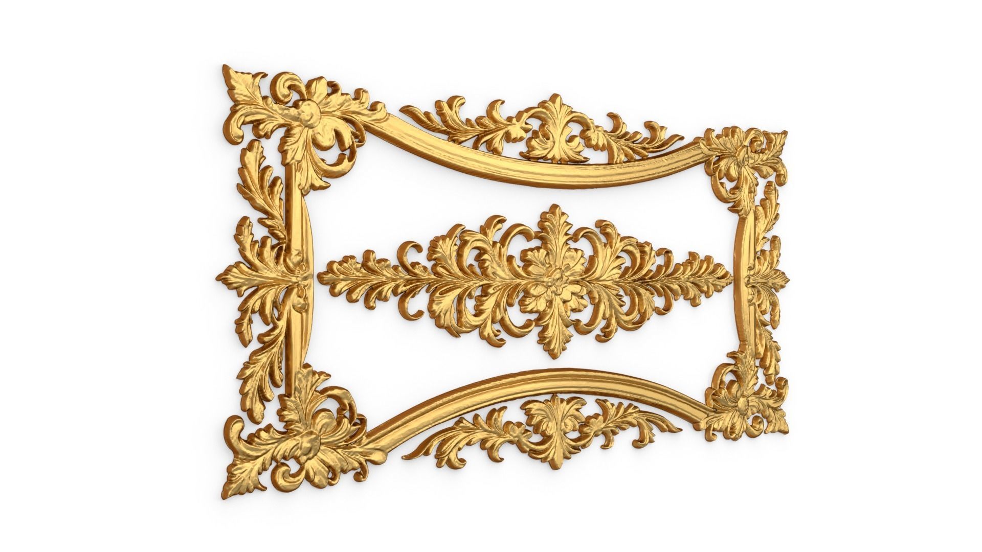 Plaster decorative frame ornament 11 3D model_1