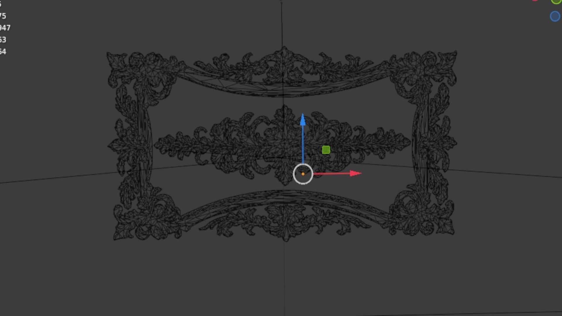 Plaster decorative frame ornament 11 3D model_6