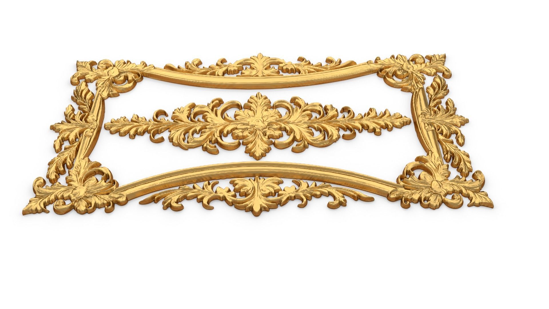 Plaster decorative frame ornament 11 3D model_3