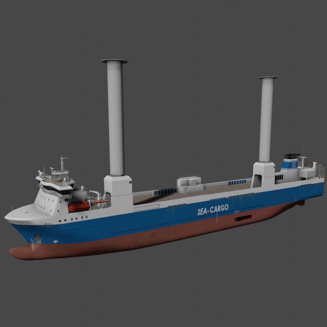 Ro-Ro Sailing vessel Low-poly 3D model_6