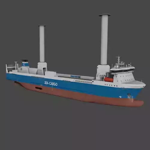 Ro-Ro Sailing vessel Low-poly 3D model