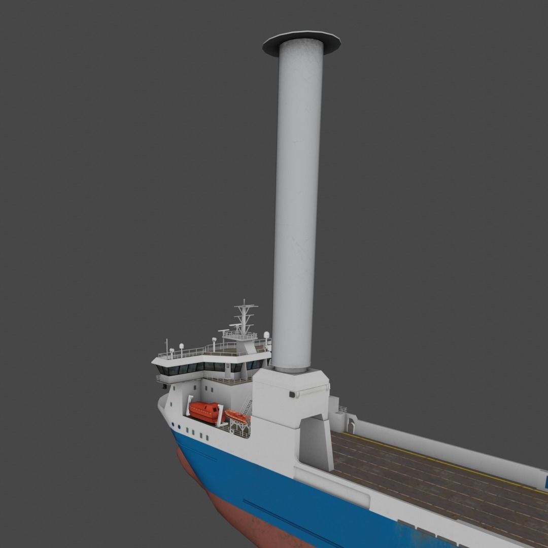 Ro-Ro Sailing vessel Low-poly 3D model_7
