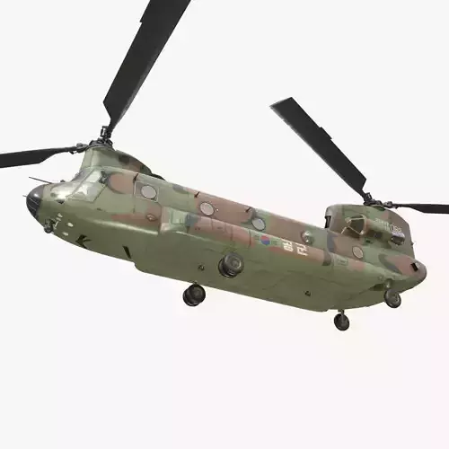  CH-47 Chinook Korean Air Force Basic Animation Low-poly 3D model