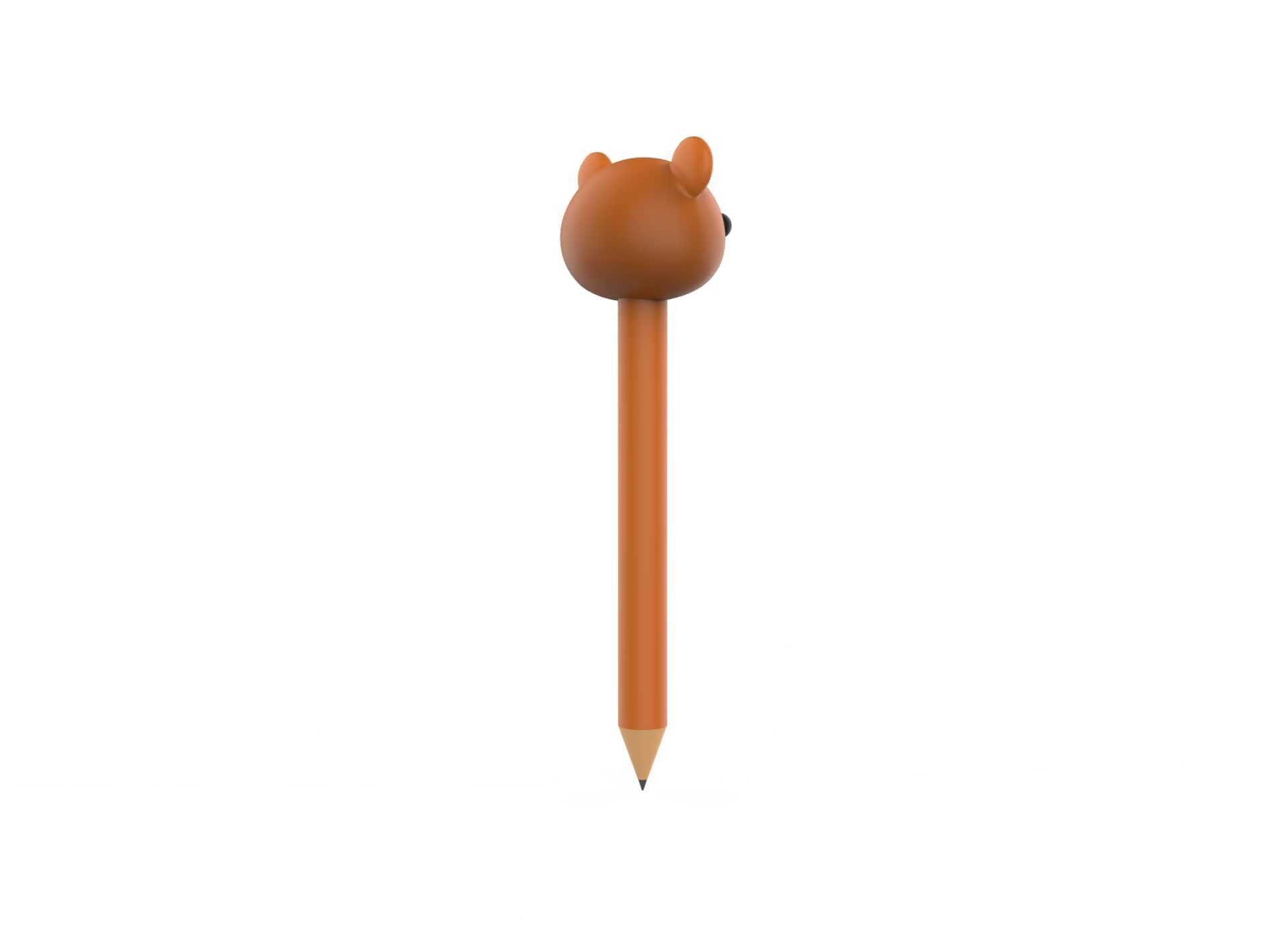 Pencil bear school supplies v001 Low-poly 3D model_5