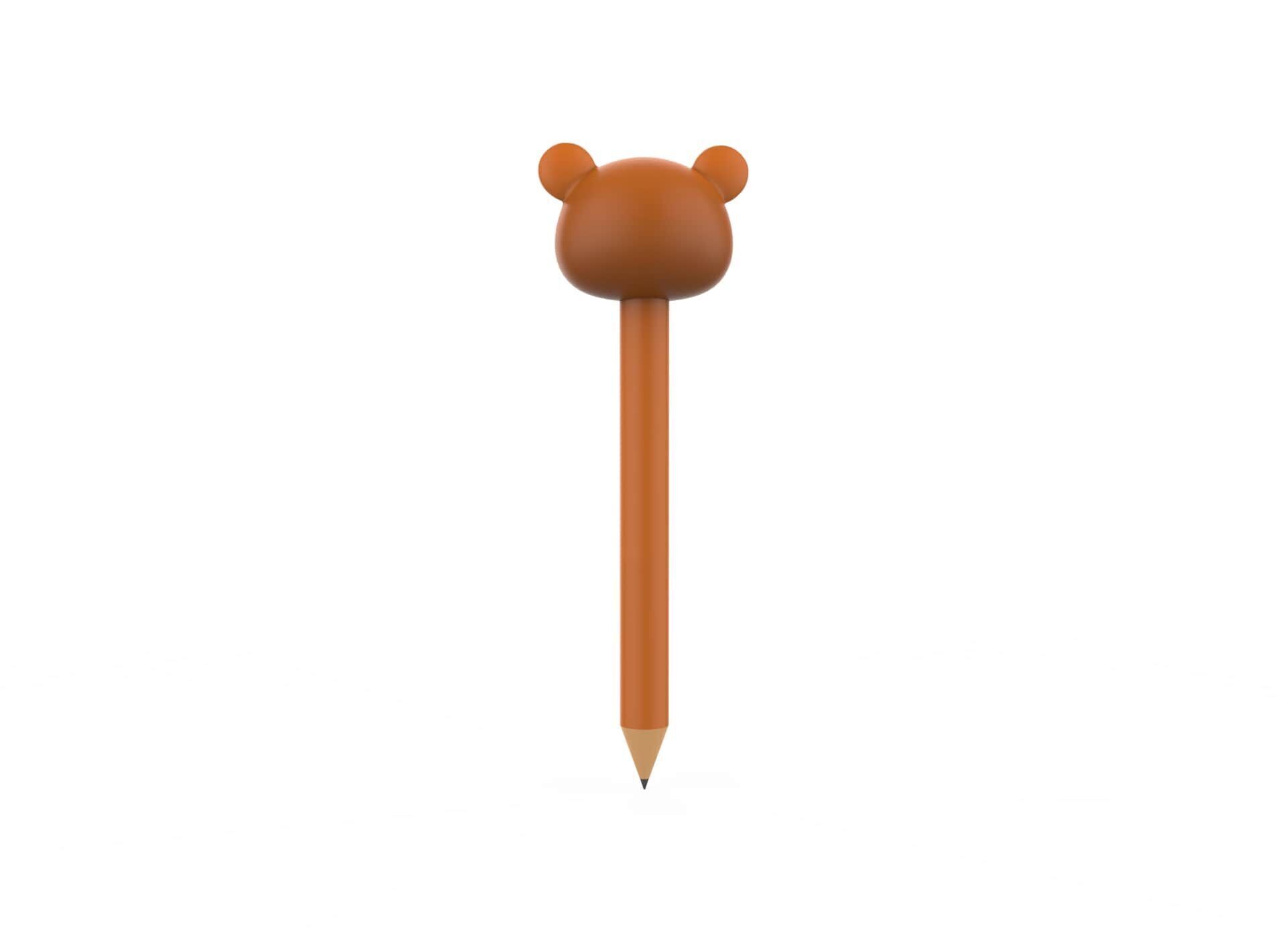 Pencil bear school supplies v001 Low-poly 3D model_4