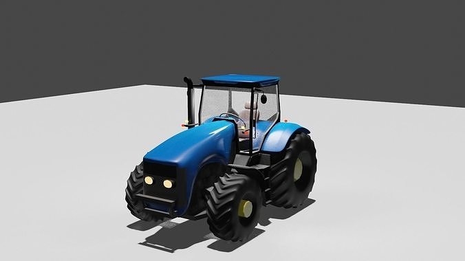 Low poly Trucktar useing for your game and animation 3D model Free low-poly 3D model