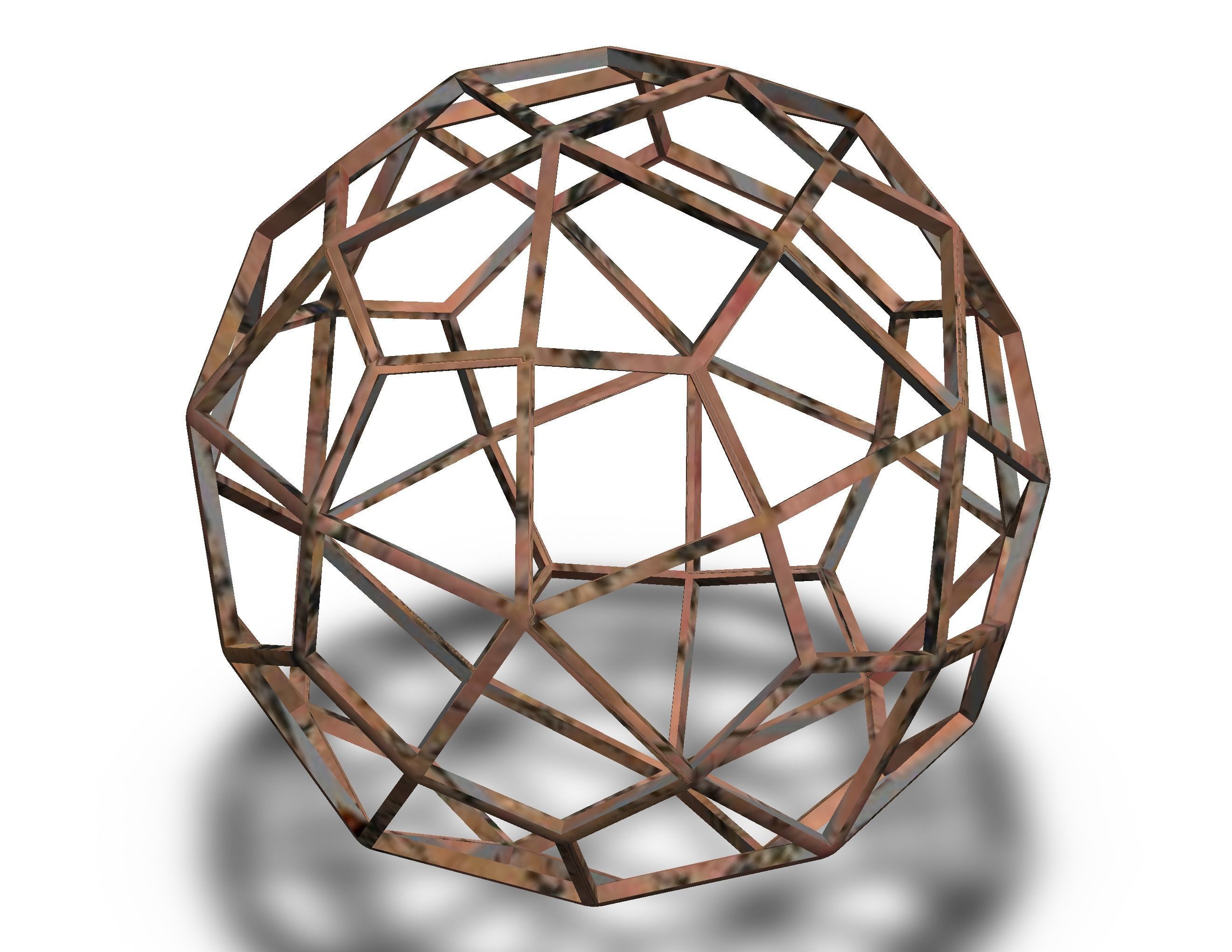 Wireframe Shape Deltoidal Hexecontahedron 3D print model_9