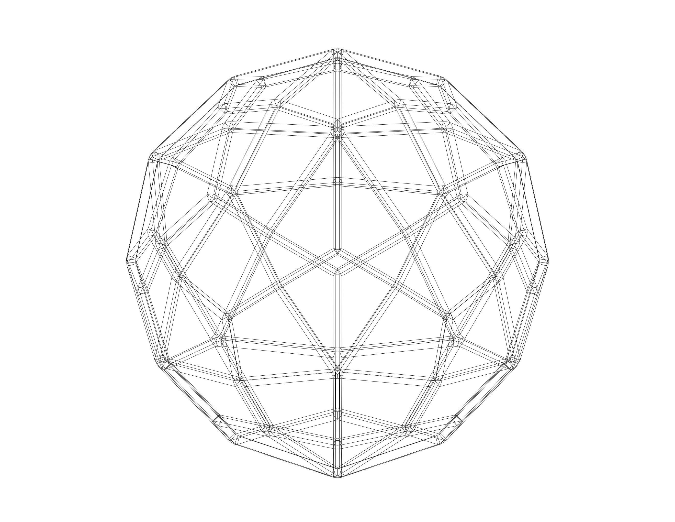 Wireframe Shape Deltoidal Hexecontahedron 3D print model_20