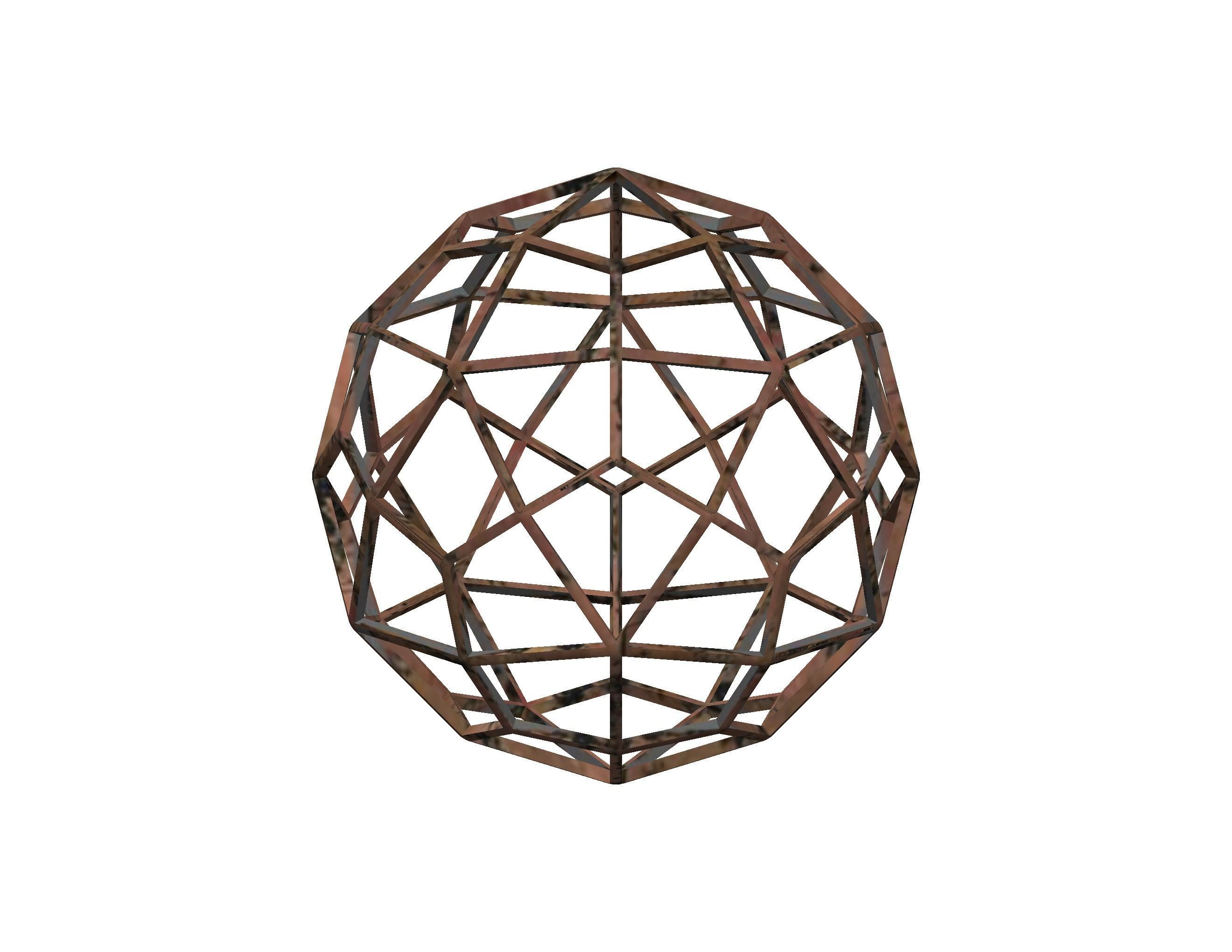 Wireframe Shape Deltoidal Hexecontahedron 3D print model_41