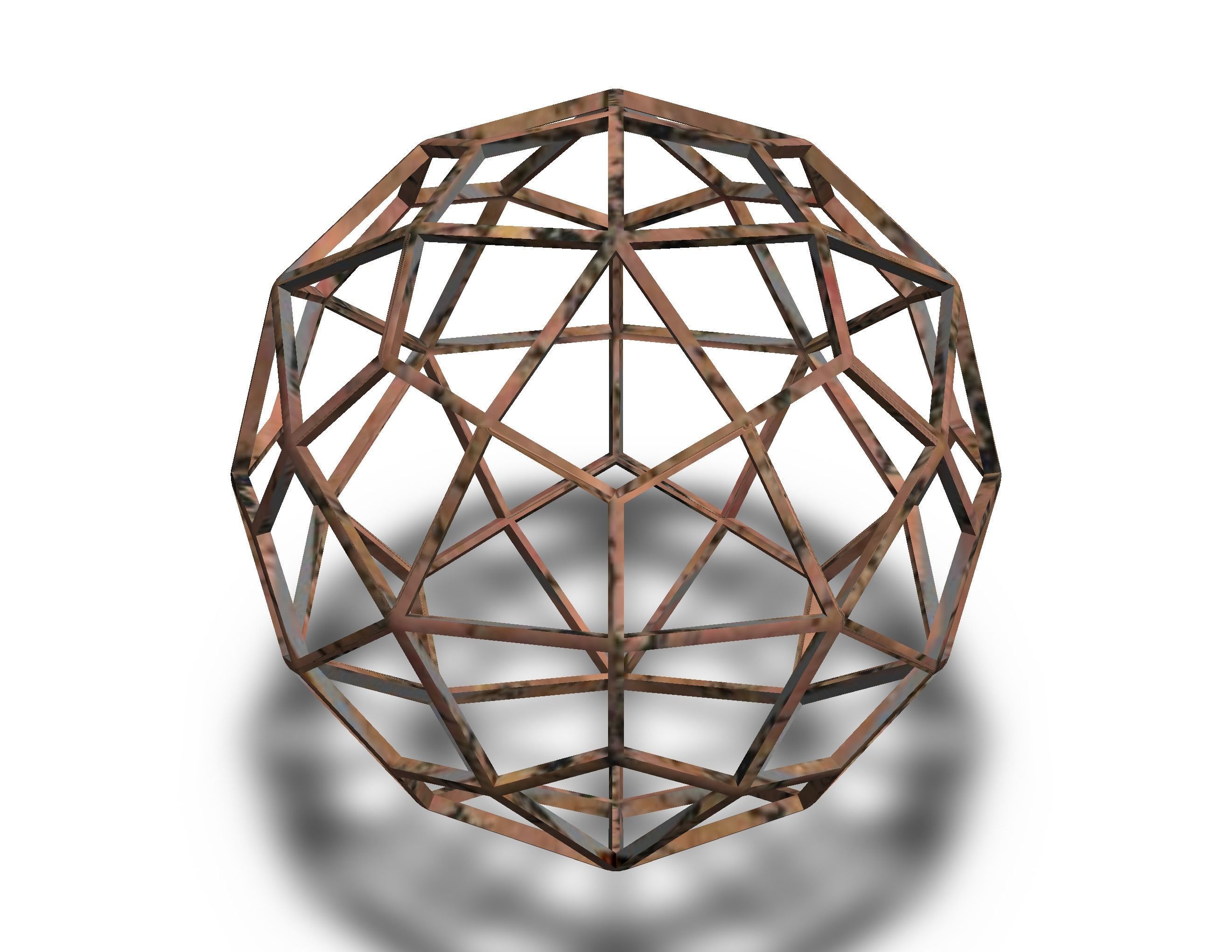 Wireframe Shape Deltoidal Hexecontahedron 3D print model_21
