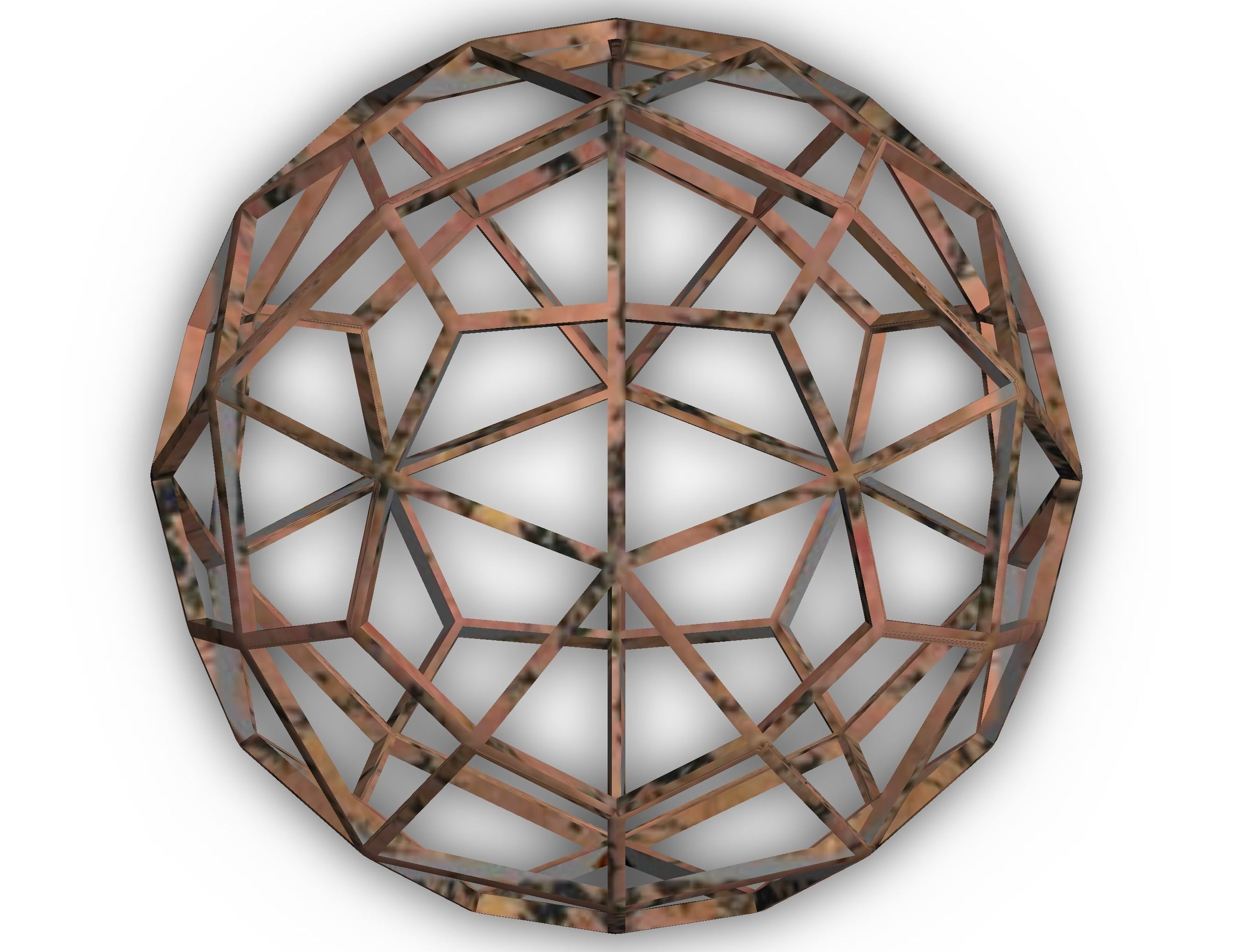 Wireframe Shape Deltoidal Hexecontahedron 3D print model_17