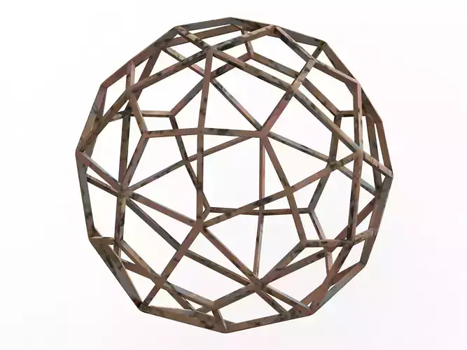 Wireframe Shape Deltoidal Hexecontahedron 3D print model