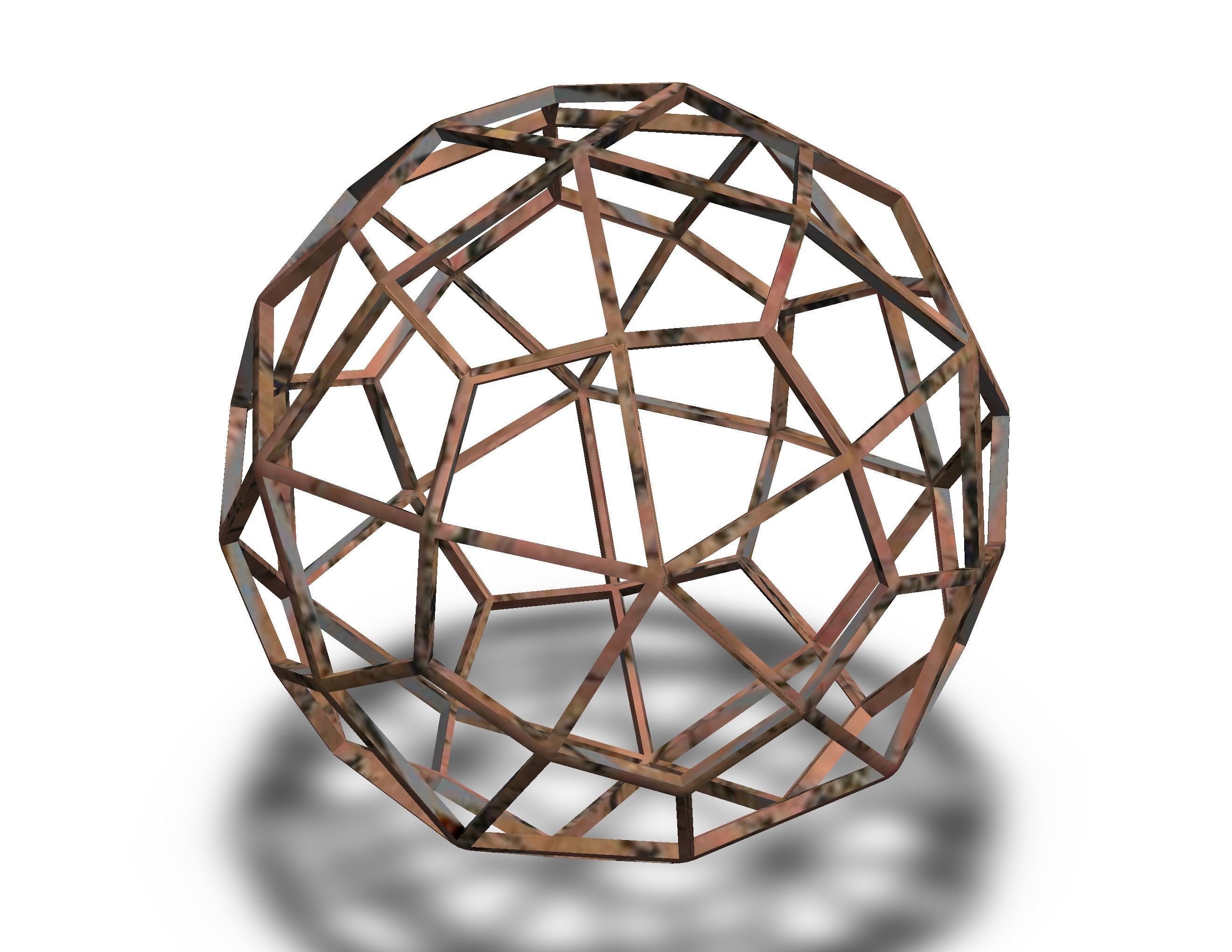 Wireframe Shape Deltoidal Hexecontahedron 3D print model_13
