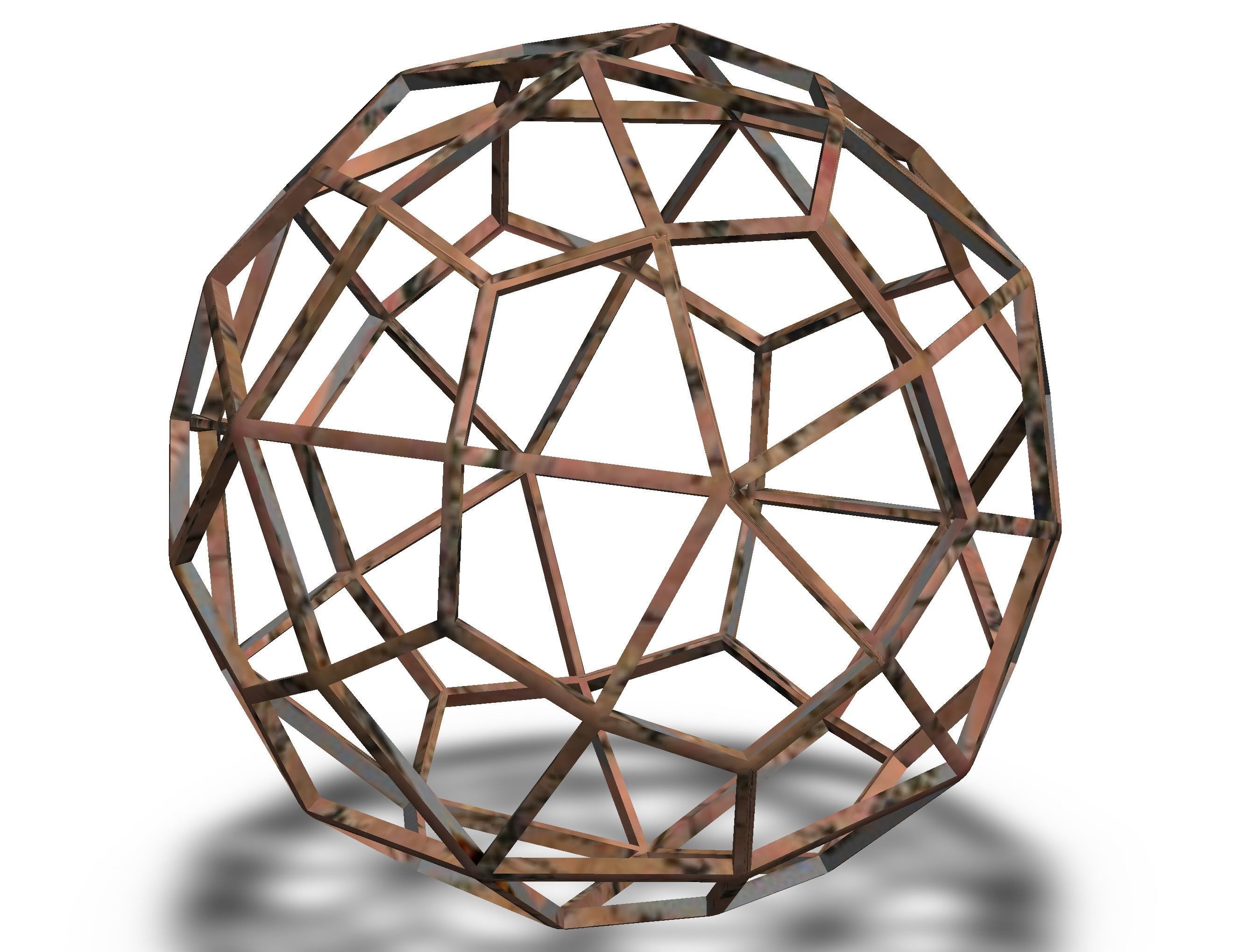 Wireframe Shape Deltoidal Hexecontahedron 3D print model_5