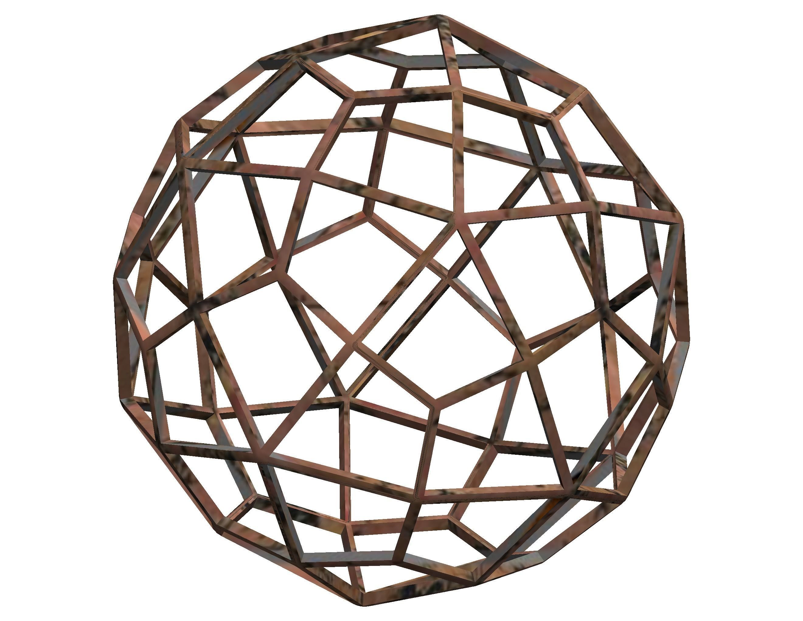Wireframe Shape Deltoidal Hexecontahedron 3D print model_29