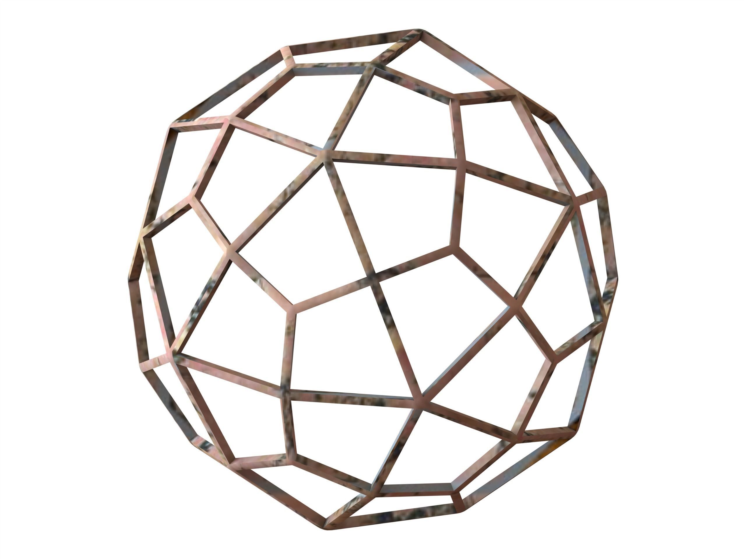 Wireframe Shape Deltoidal Hexecontahedron 3D print model_1