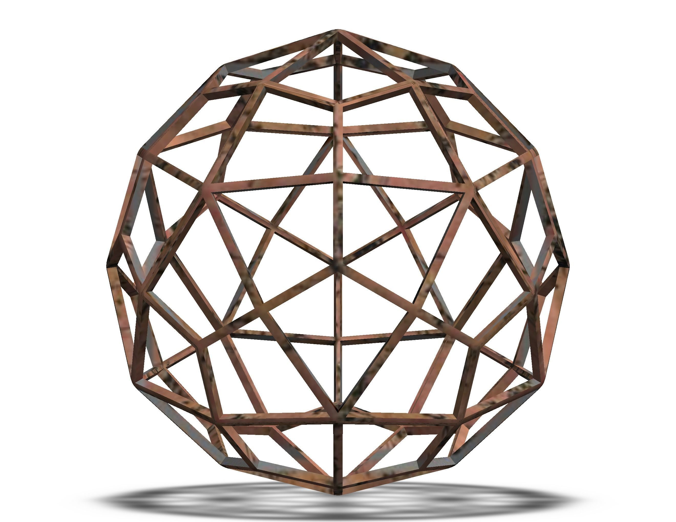 Wireframe Shape Deltoidal Hexecontahedron 3D print model_25