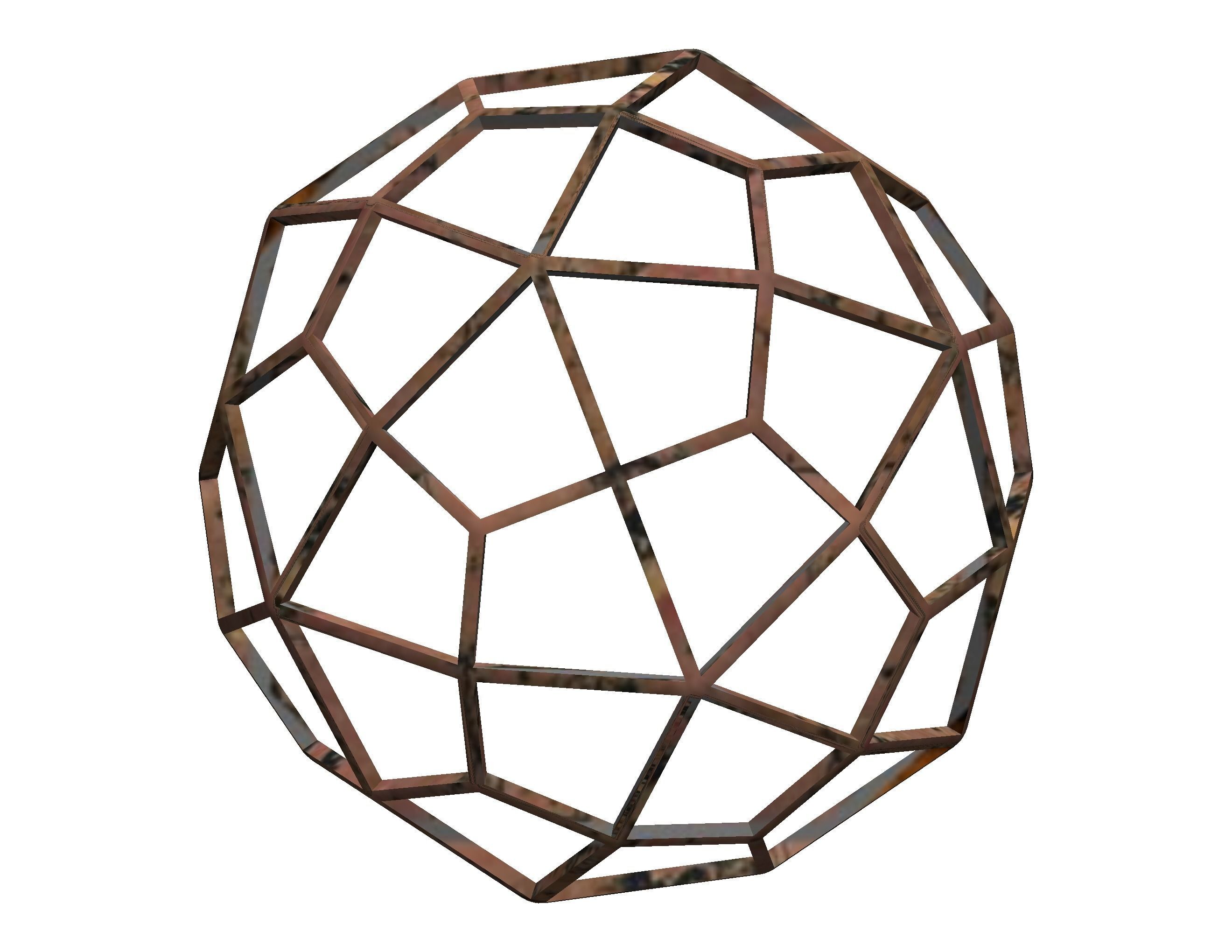 Wireframe Shape Deltoidal Hexecontahedron 3D print model_33