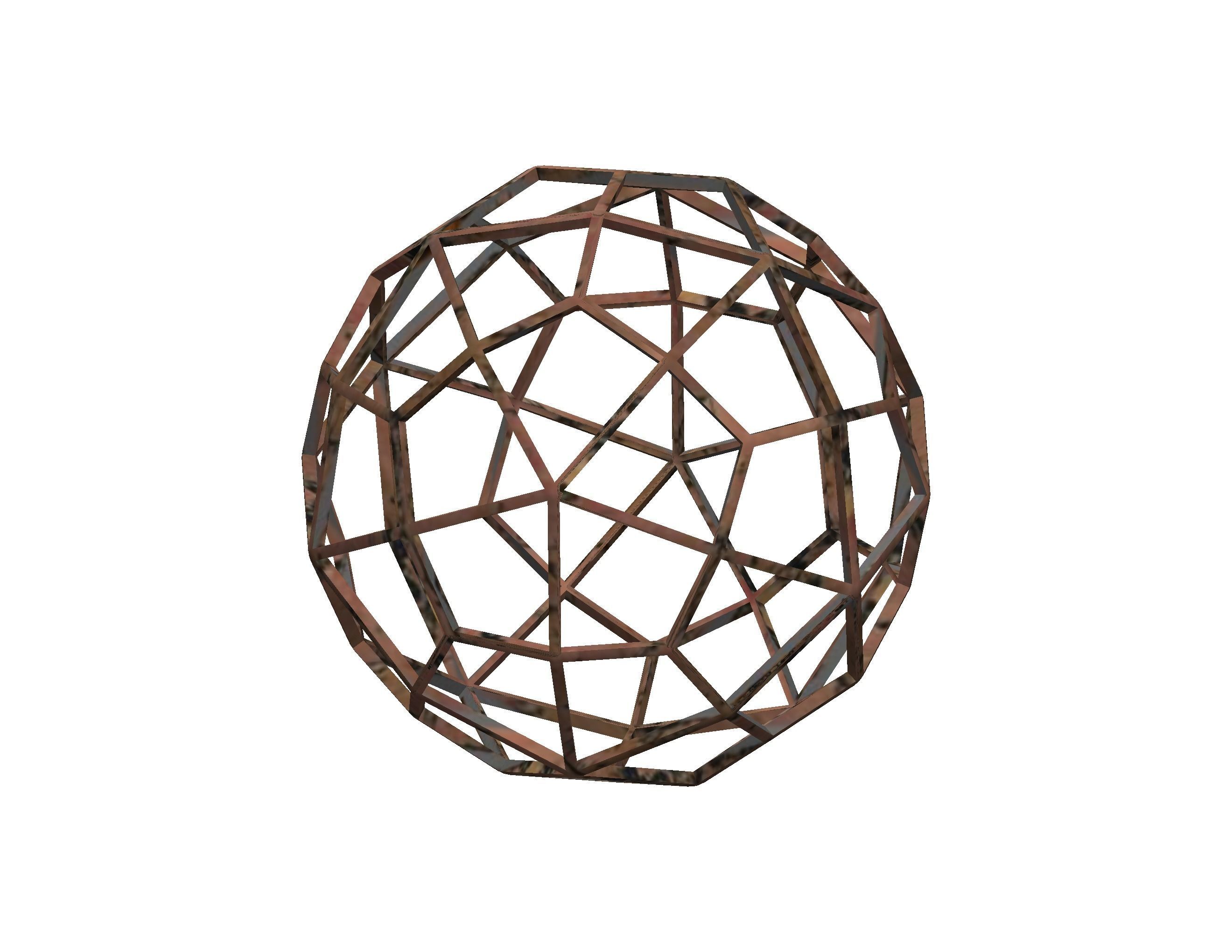 Wireframe Shape Deltoidal Hexecontahedron 3D print model_37