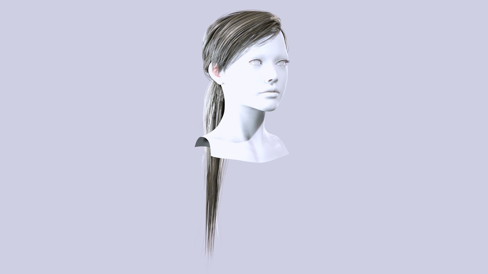 Examiner Ponytail Hair Low-Poly Low-poly 3D model_6