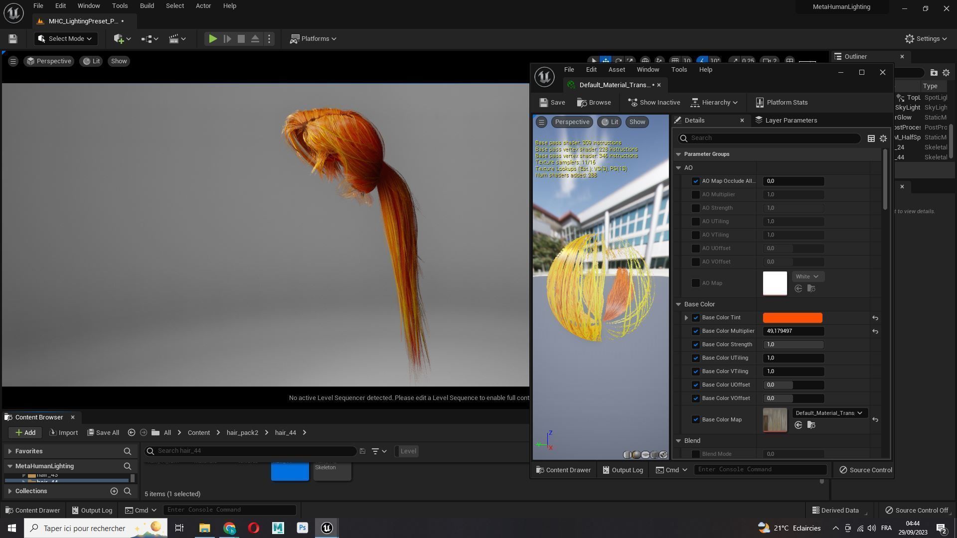 Examiner Ponytail Hair Low-Poly Low-poly 3D model_16