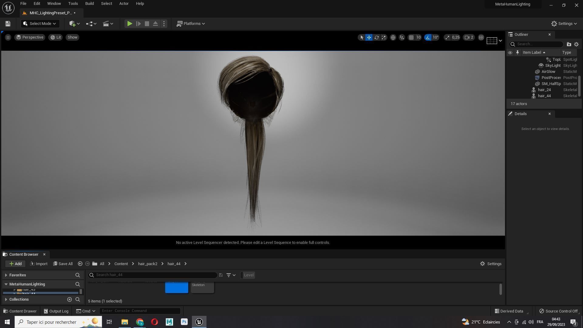 Examiner Ponytail Hair Low-Poly Low-poly 3D model_14