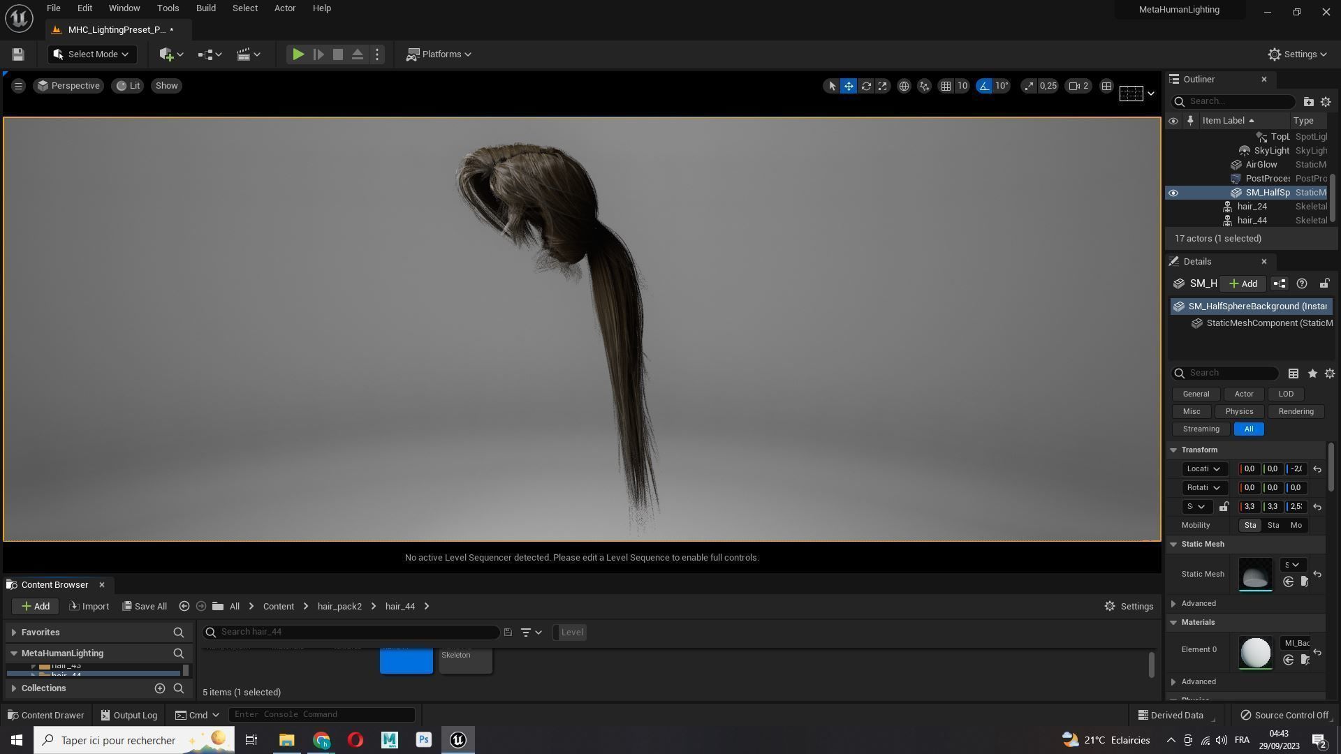 Examiner Ponytail Hair Low-Poly Low-poly 3D model_15