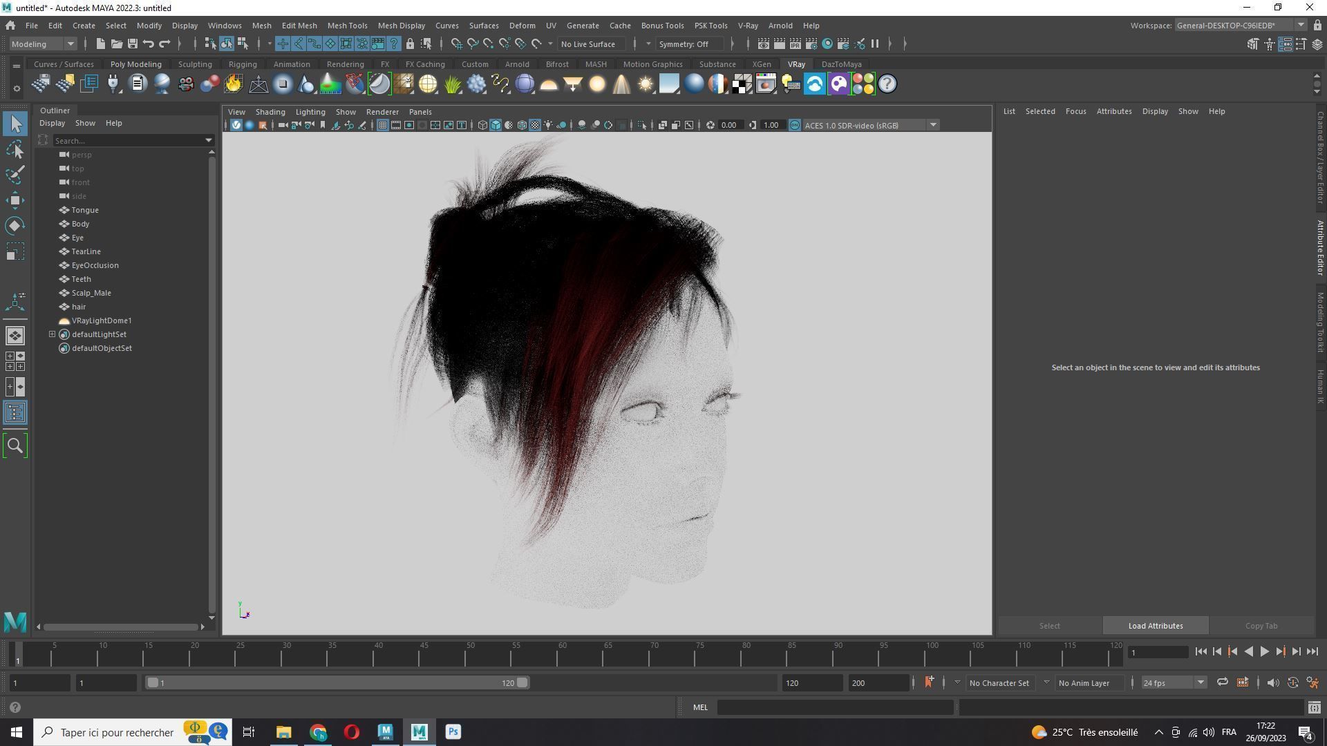 Realistic Female Hair - The Nineties Bun Low-poly 3D model_11