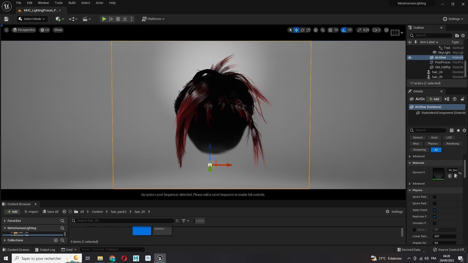Realistic Female Hair - The Nineties Bun Low-poly 3D model_14