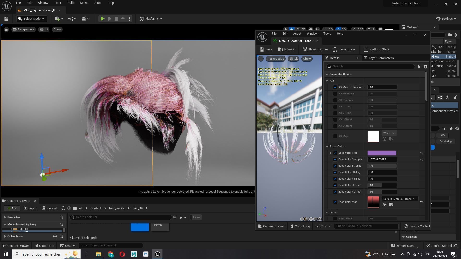 Realistic Female Hair - The Nineties Bun Low-poly 3D model_16