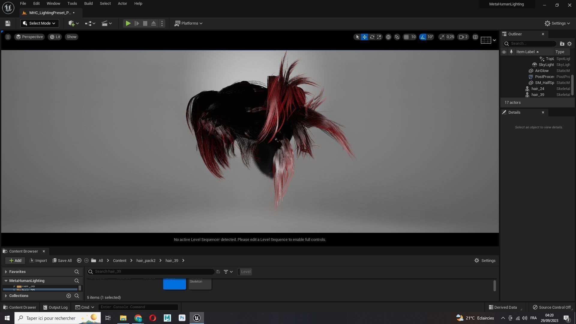 Realistic Female Hair - The Nineties Bun Low-poly 3D model_15
