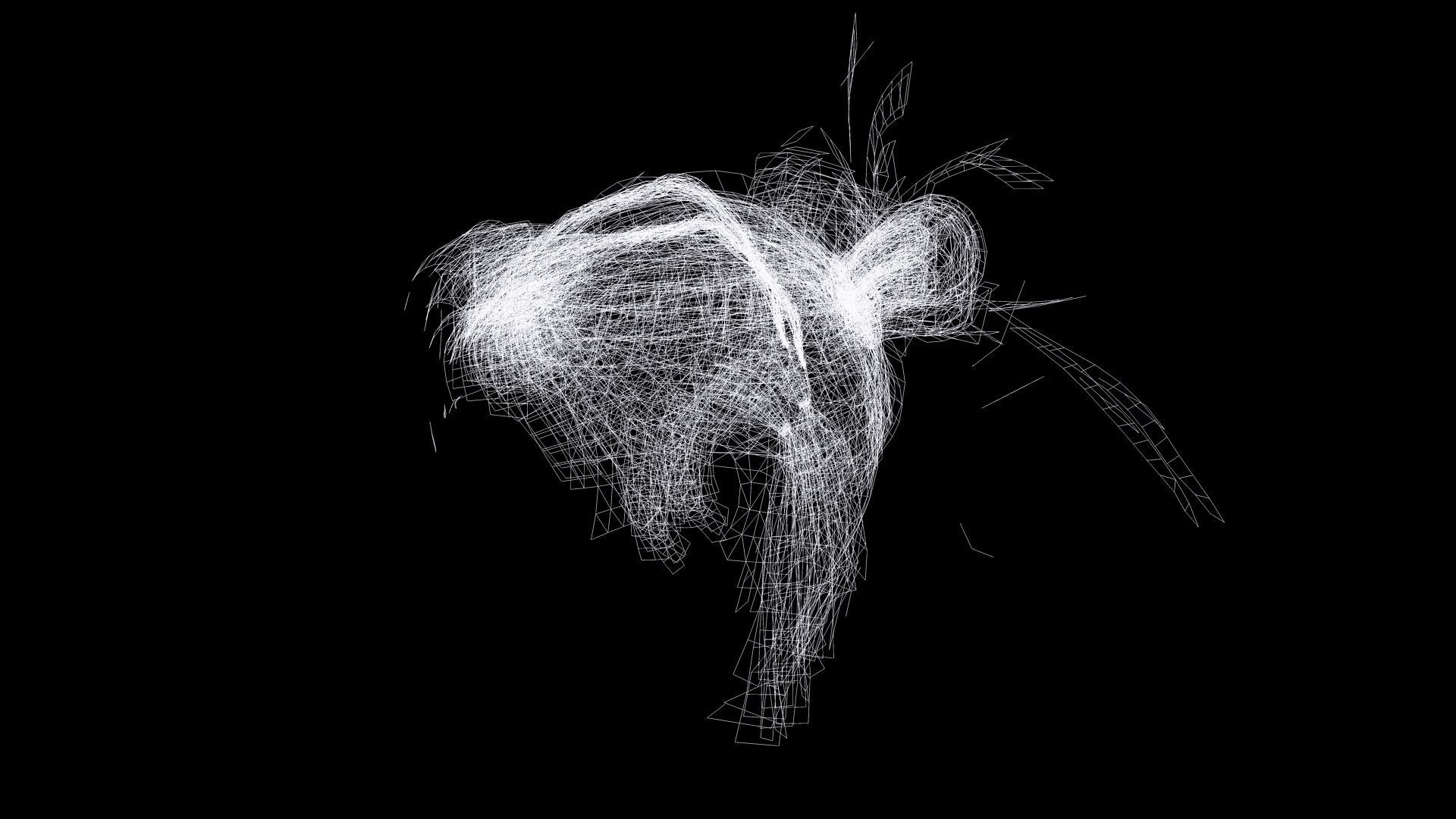 Realistic Female Hair - The Nineties Bun Low-poly 3D model_8