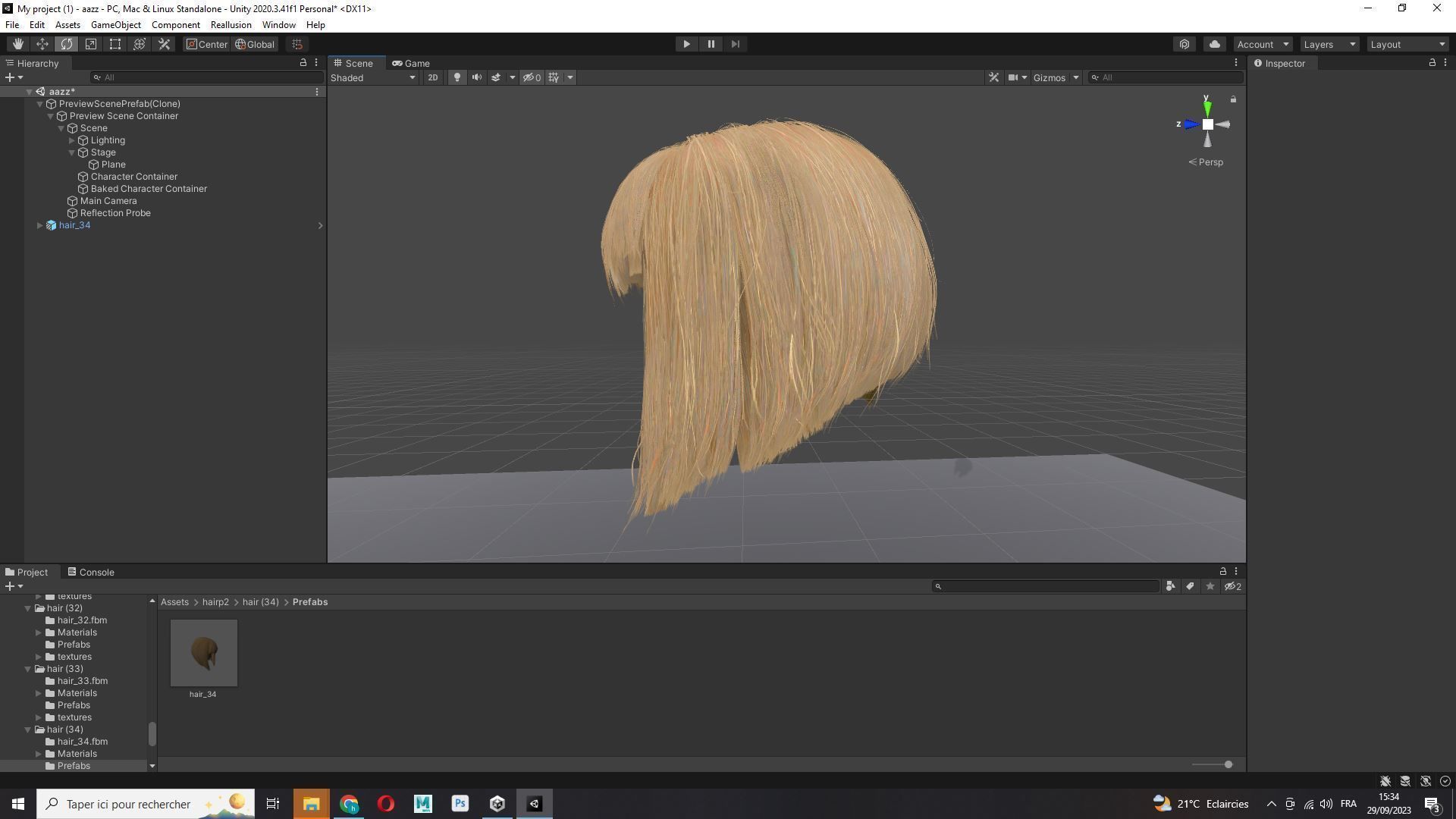 Female Milky Bob Hair Low-poly 3D model_18
