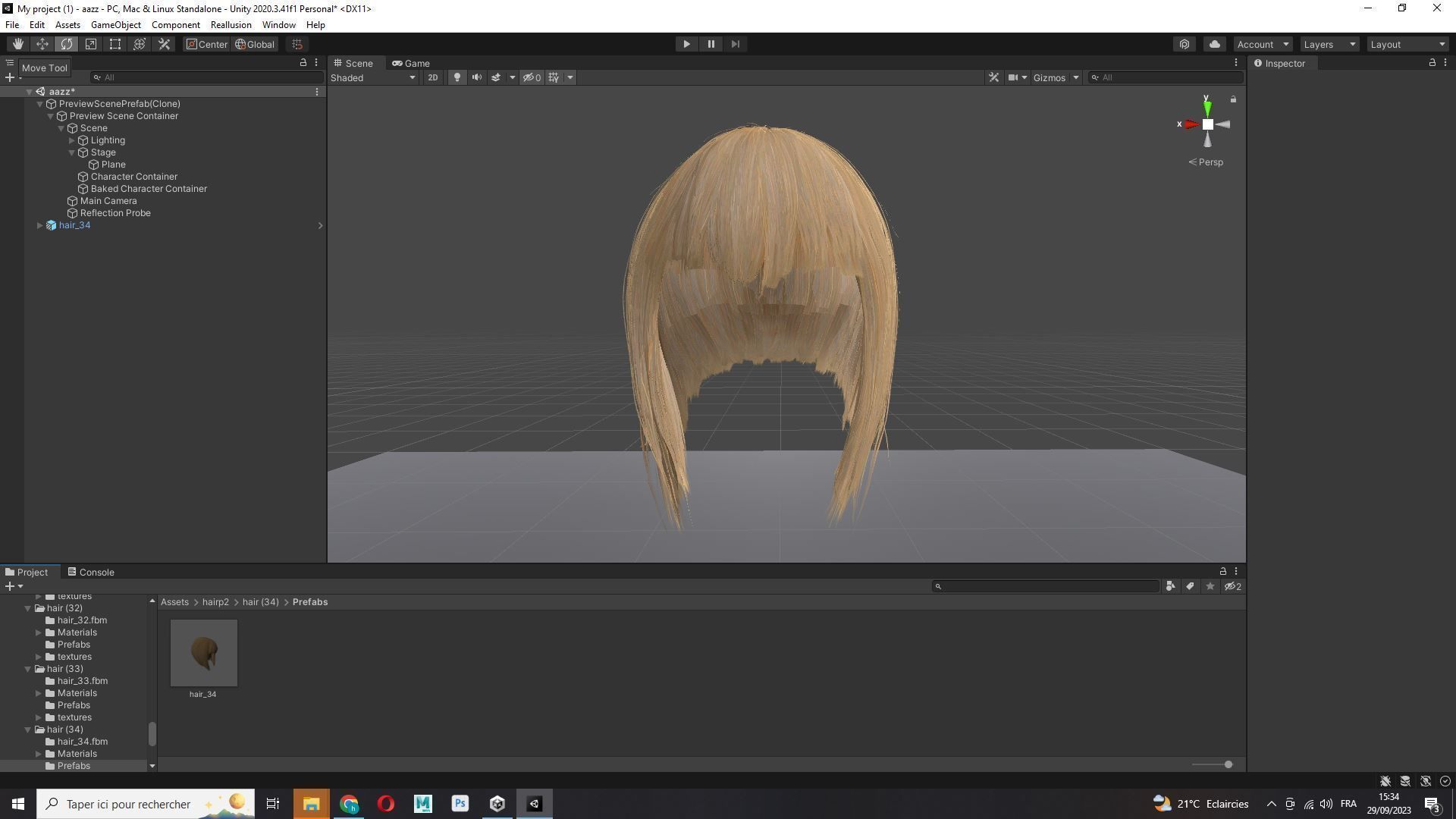 Female Milky Bob Hair Low-poly 3D model_17
