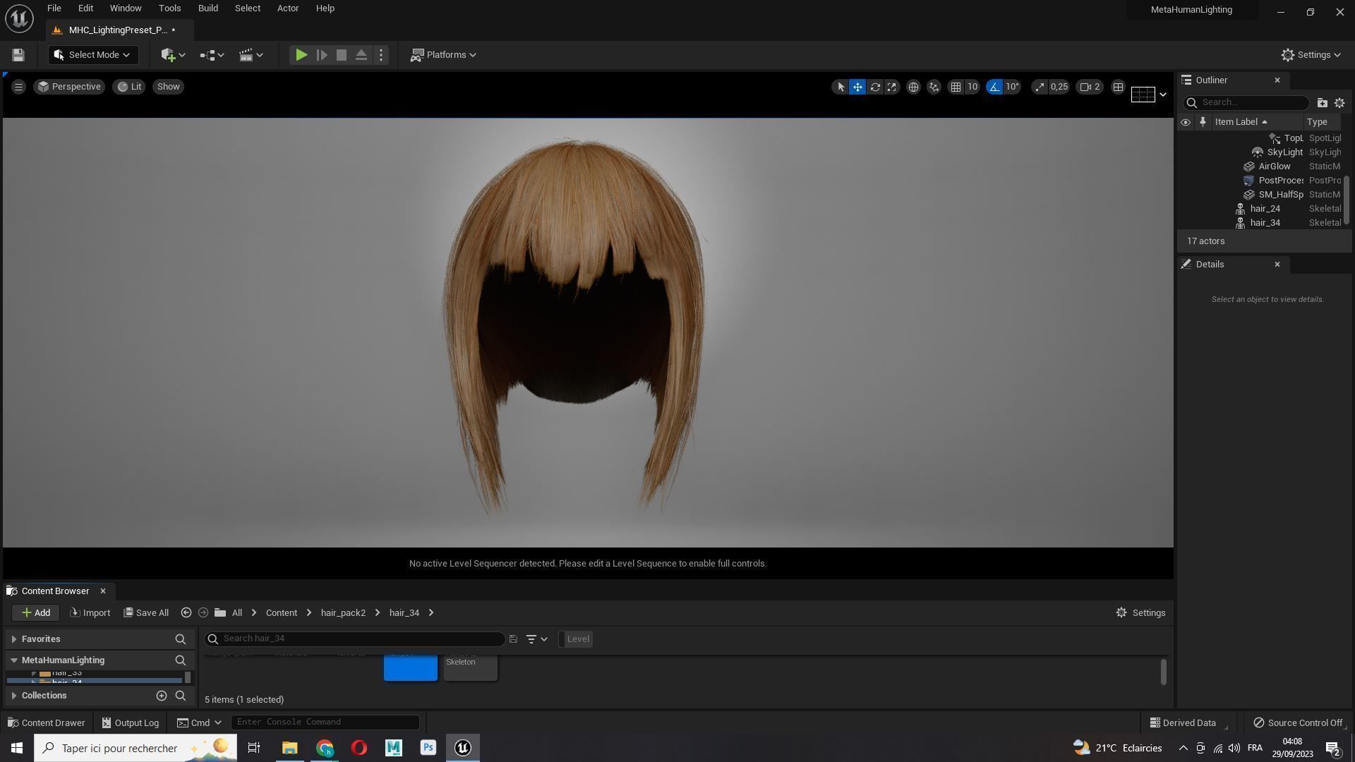 Female Milky Bob Hair Low-poly 3D model_14