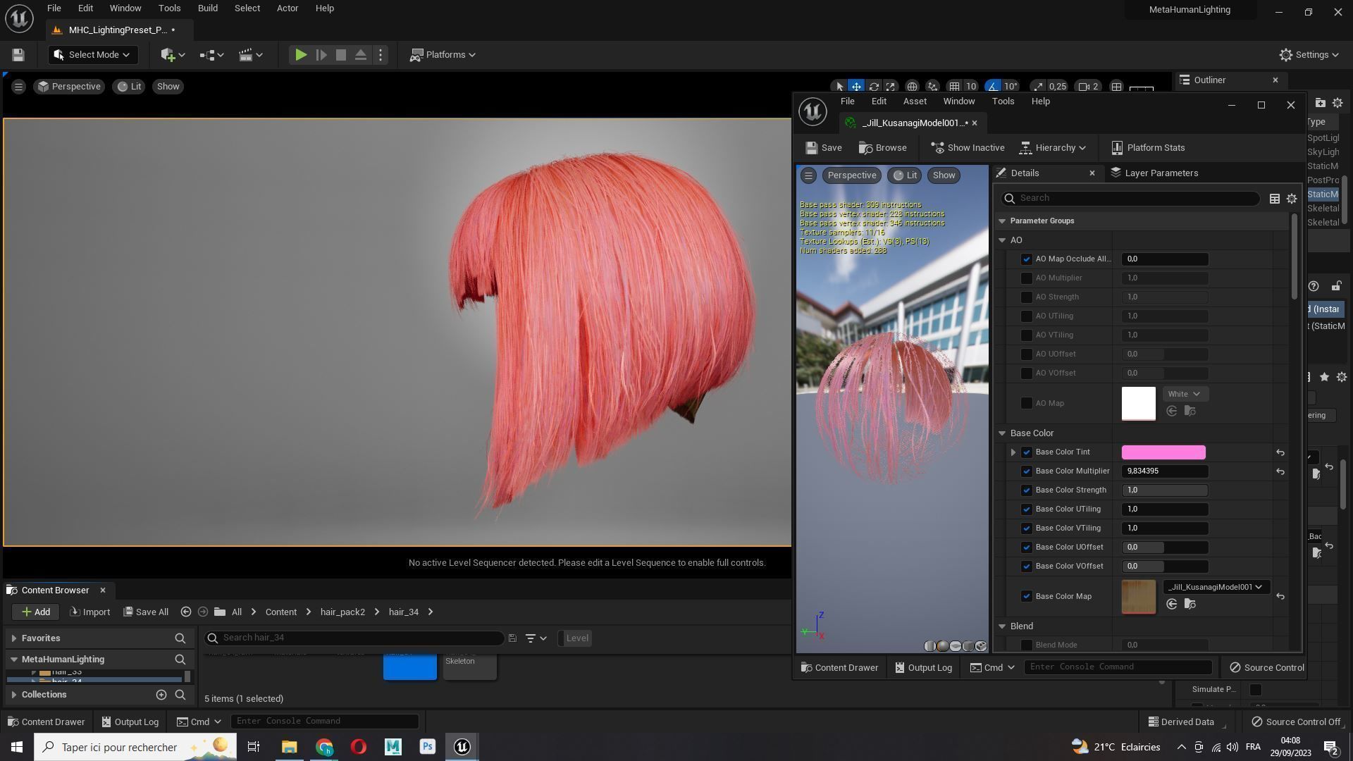 Female Milky Bob Hair Low-poly 3D model_16