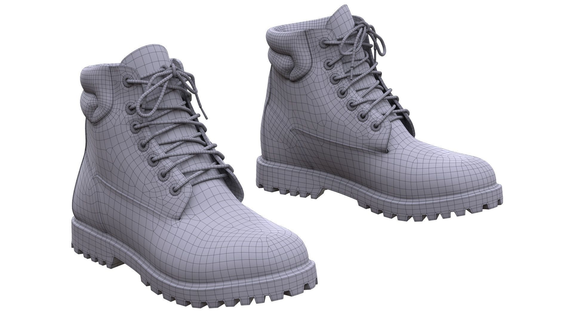 Boots Low-poly 3D model_4