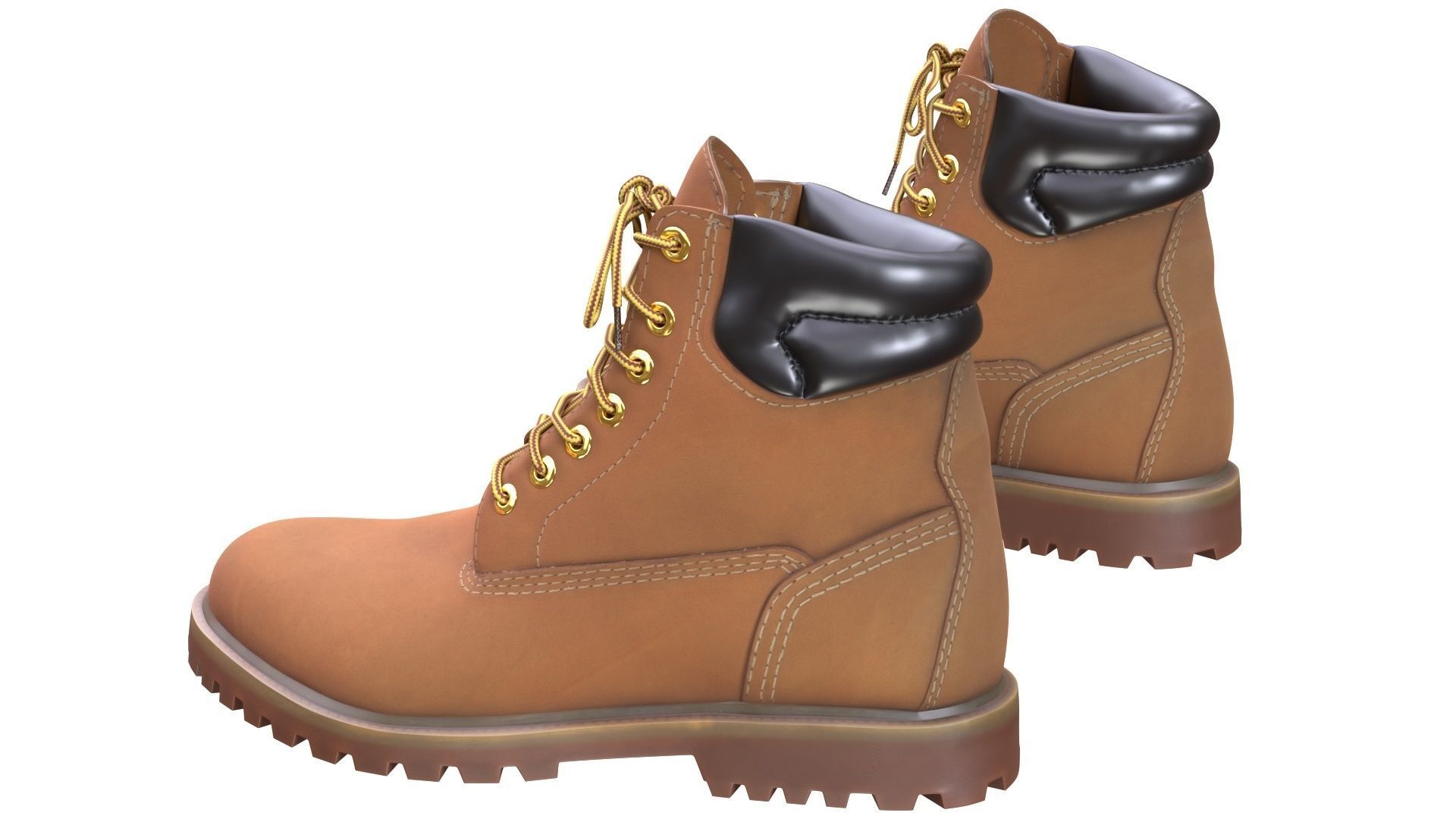 Boots Low-poly 3D model_9